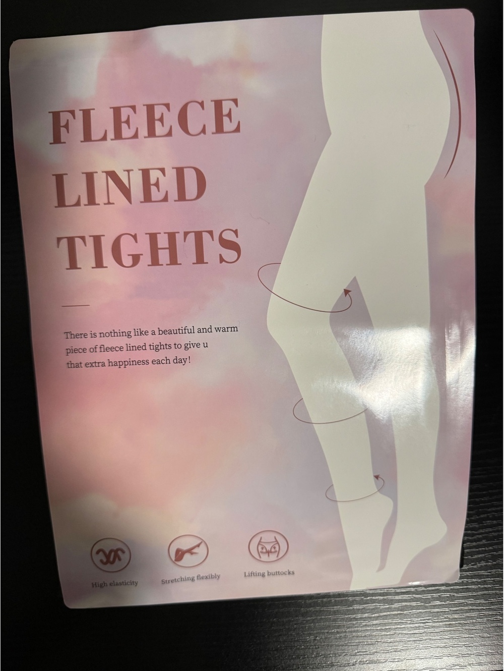 Fleece Lined Tights with High Elasticity and Stretching Flexibility - Black